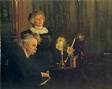 Peder Severin Kroyer Canvas Paintings - Nina y Edvard Grieg
